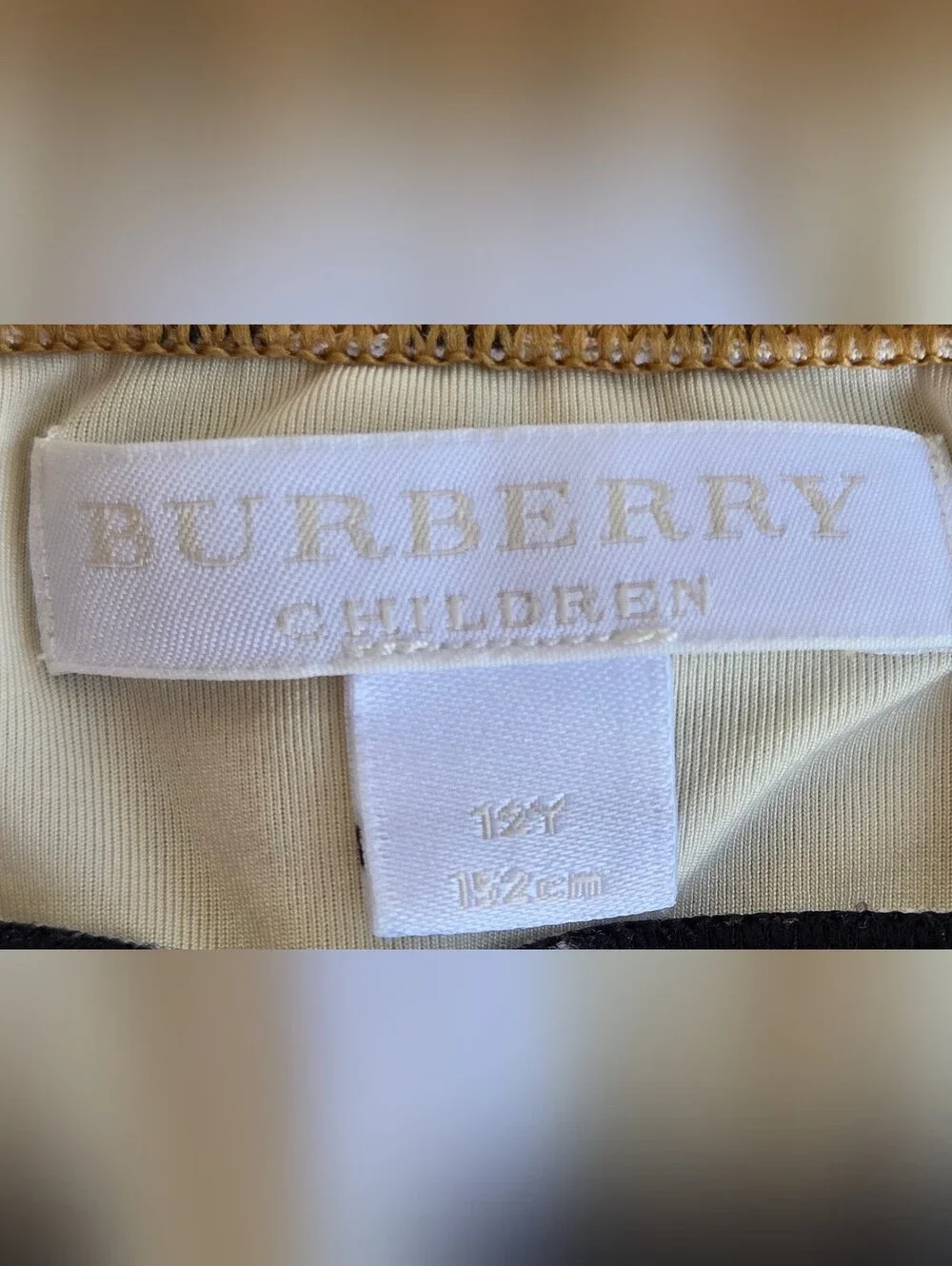 BURBERRY Vintage Check Logo Swim Top Bikini Crop Tank